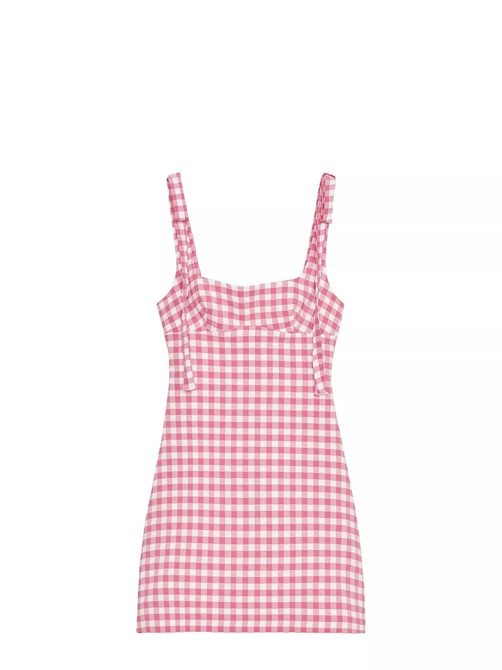 Zara Pink Gingham Square-Neck Slip